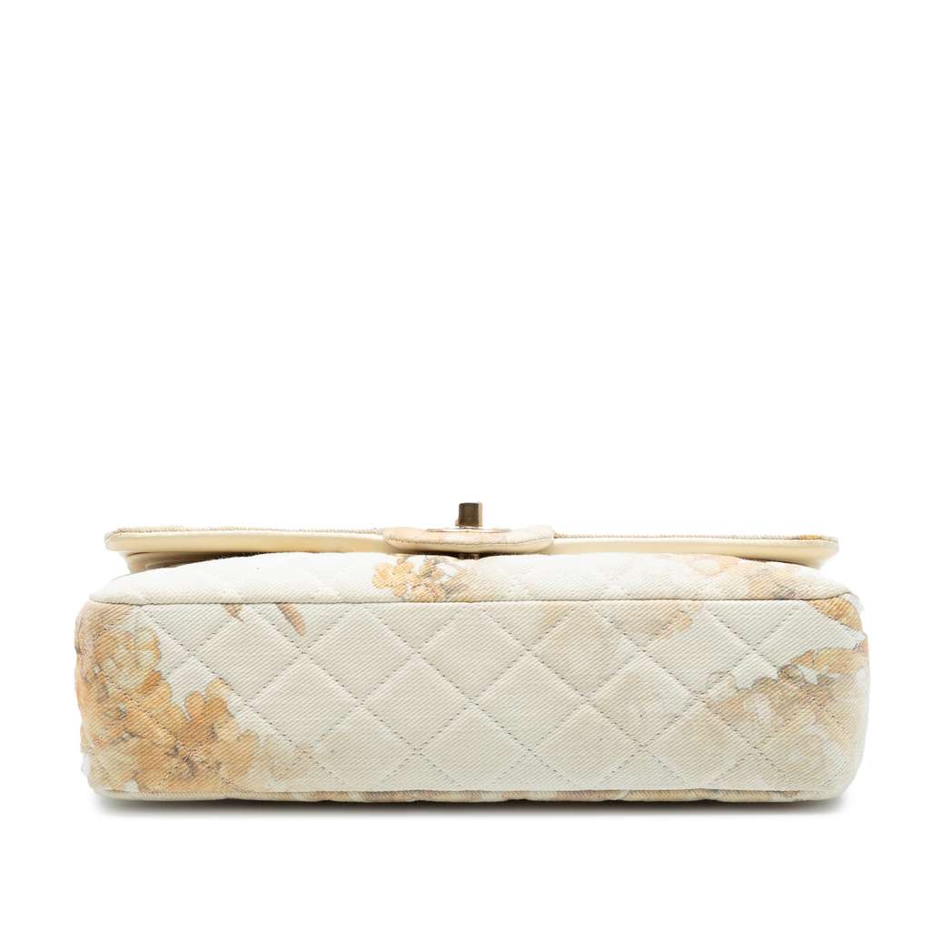 Chanel Medium Classic Printed Denim Floral Double Flap - 3