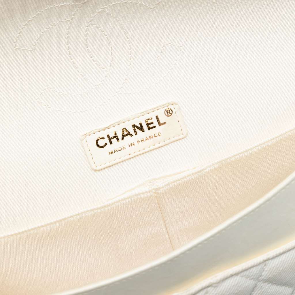 Chanel Medium Classic Printed Denim Floral Double Flap - 5