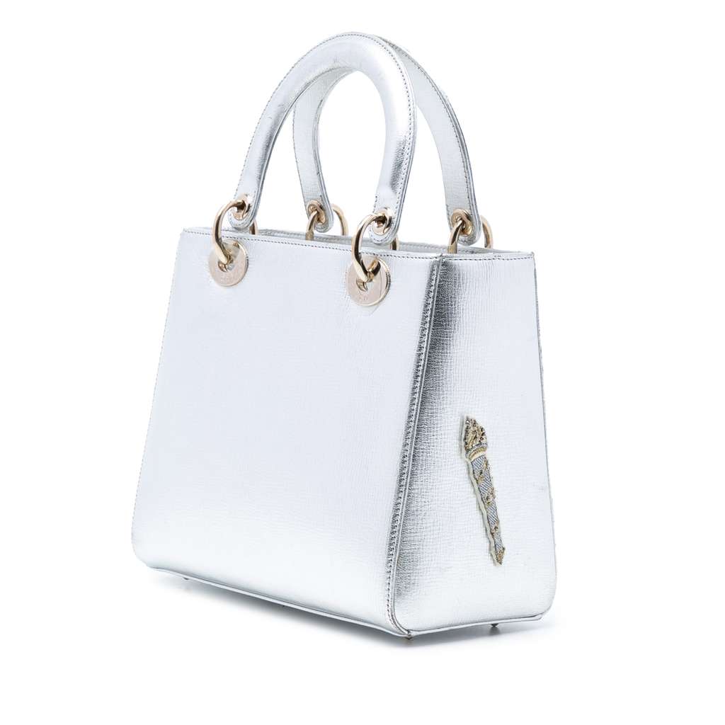 Dior Medium Calfskin Patch Embellished Lady Dior - 2