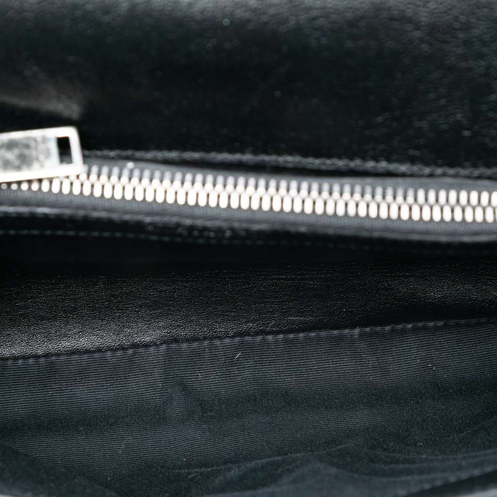 Saint Laurent Medium Chevron Sheepskin Monogram College Satchel - 4