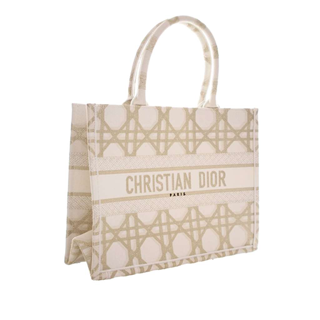 Dior Medium Embroidered Canvas Cannage Book Tote - 2
