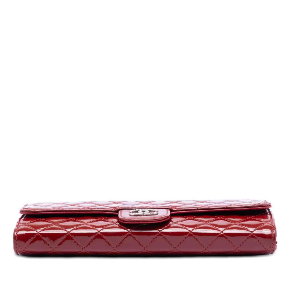 Chanel Quilted Patent Brilliant East West Flap Clutch with Chain - 3