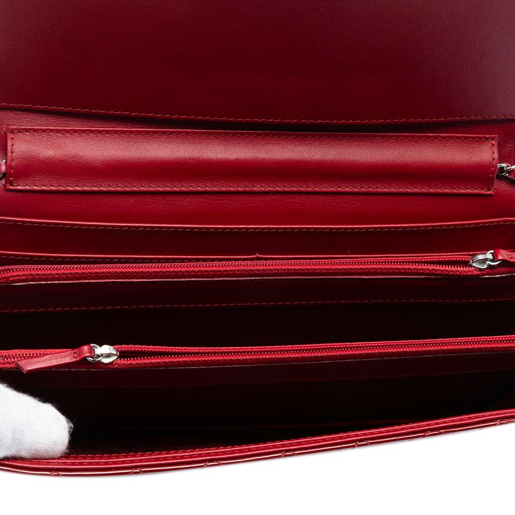 Chanel Quilted Patent Brilliant East West Flap Clutch with Chain - 4