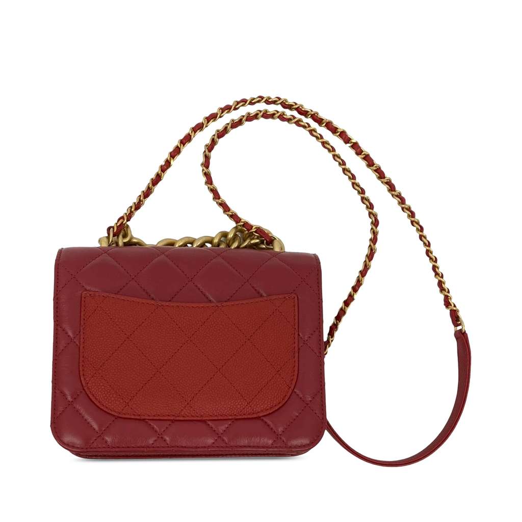 Chanel Mini Quilted Calfskin and Caviar Chain Handle Flap - 2