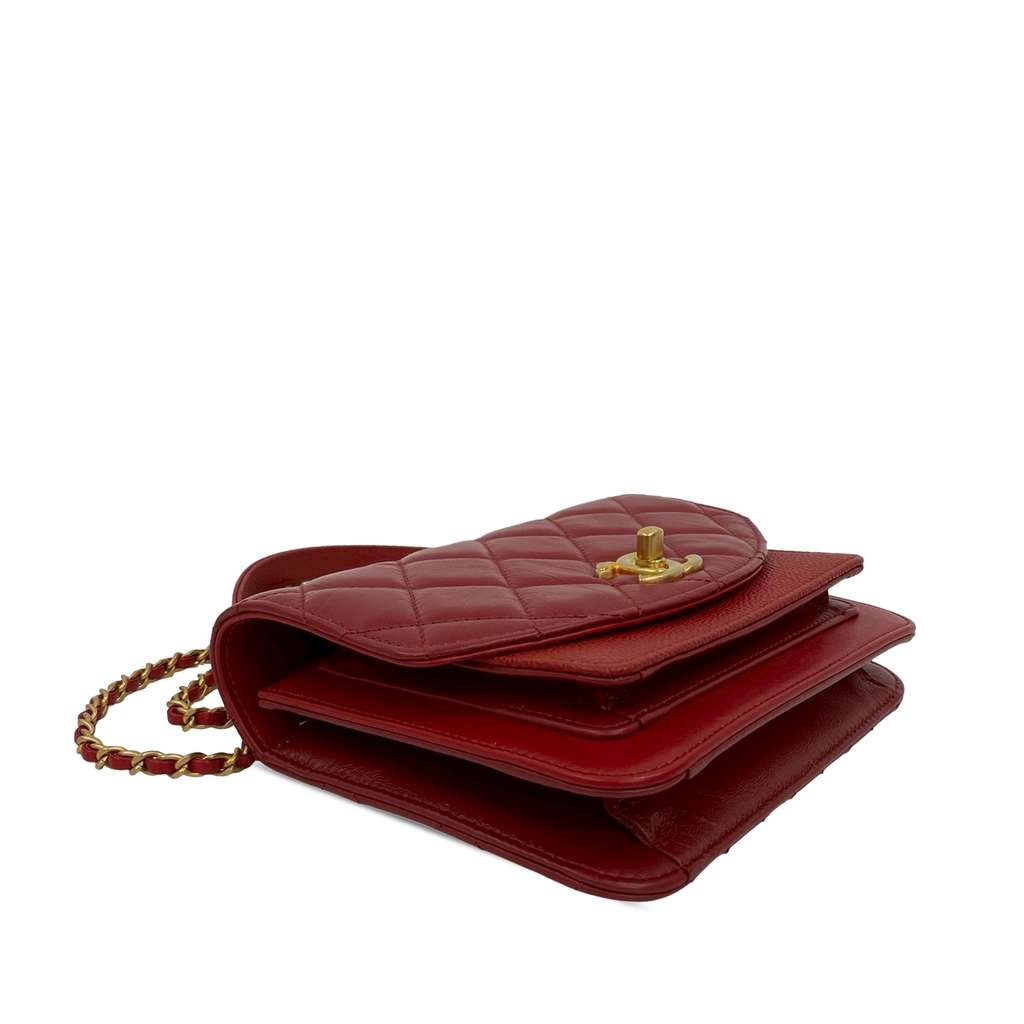 Chanel Mini Quilted Calfskin and Caviar Chain Handle Flap - 3