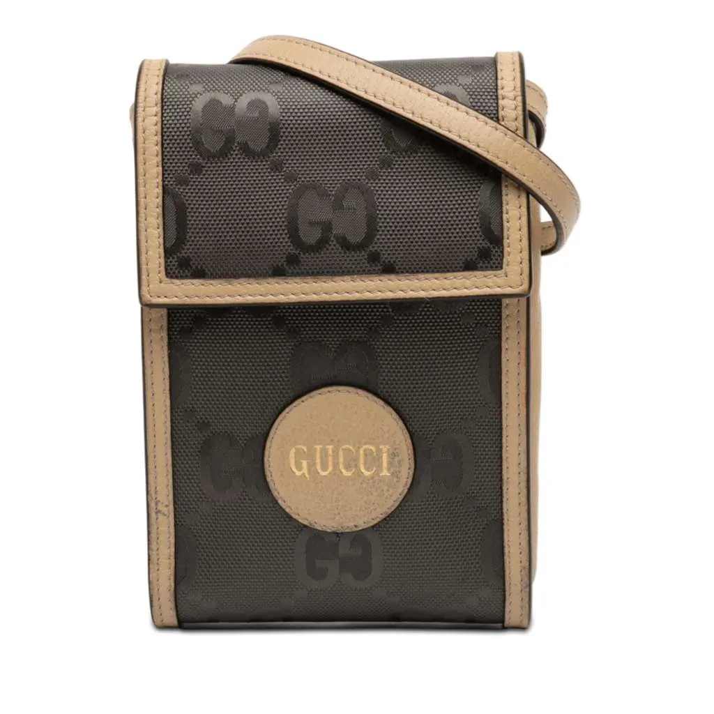Gucci Off The Grid Mini GG Econyl Crossbody Grey Good - Front View