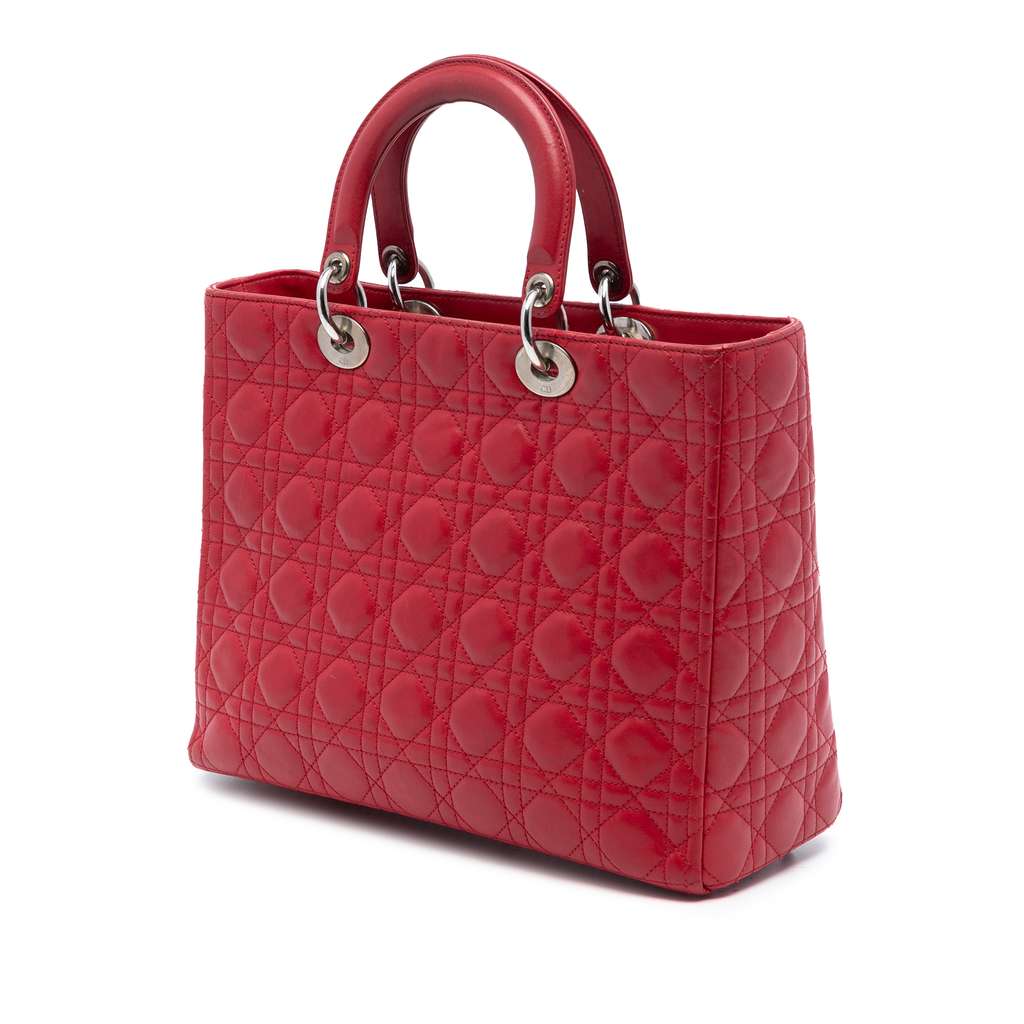 Dior Large Lambskin Cannage Lady Dior - 2