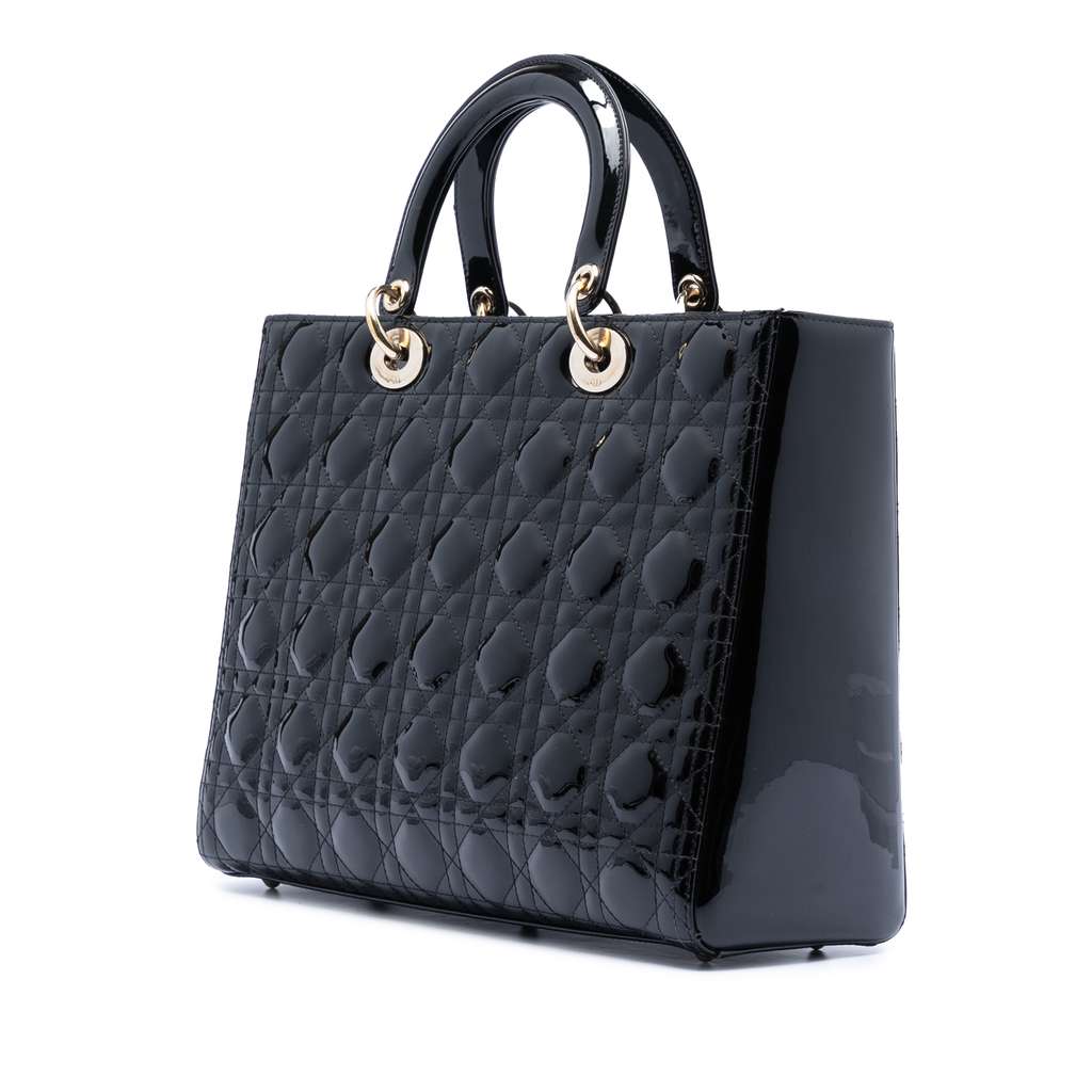 Dior Large Patent Cannage Lady Dior - 2