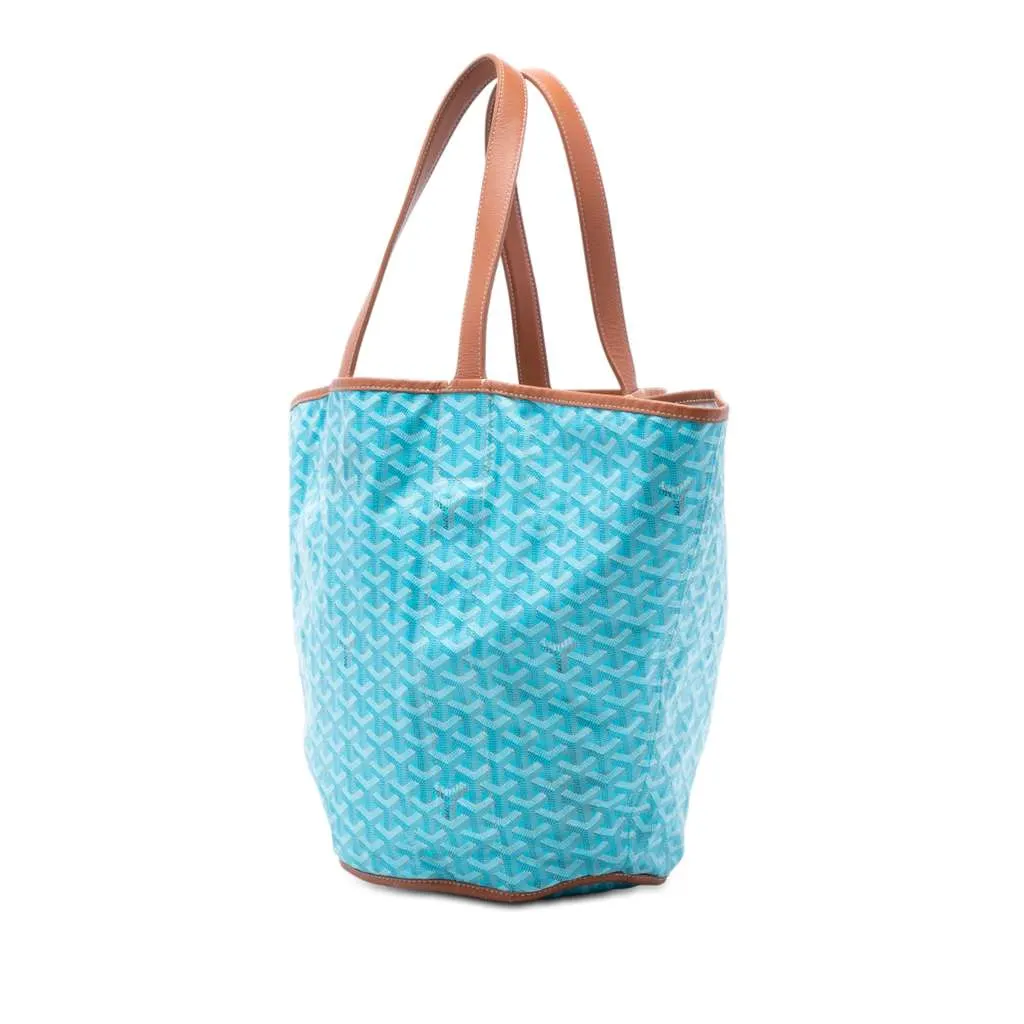 Goyard Goyardine Reversible Belharra Tote Blue Canvas Very good - Back View