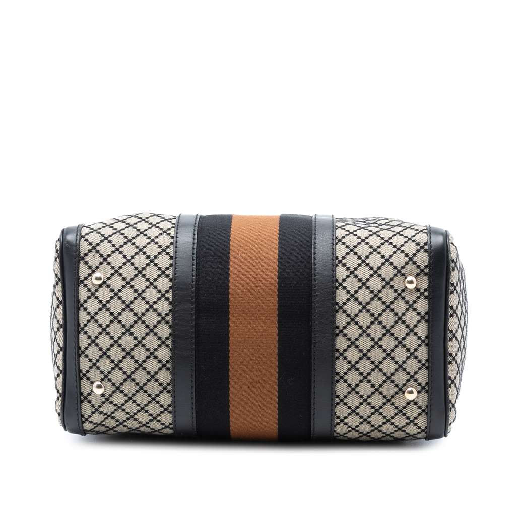 Gucci Medium Diamante Canvas Web Joy Boston Bag - 3