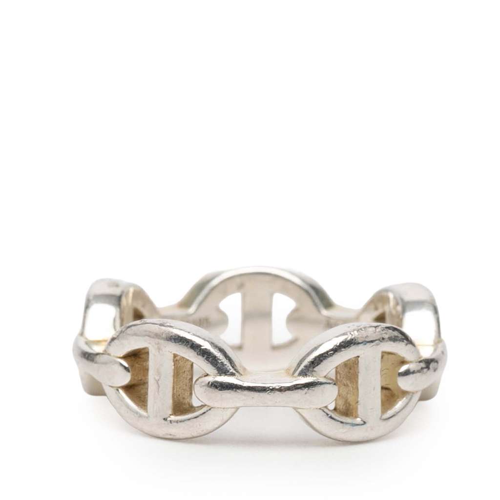 Hermès Sterling Silver Chaine d'Ancre Enchainee Ring - 3