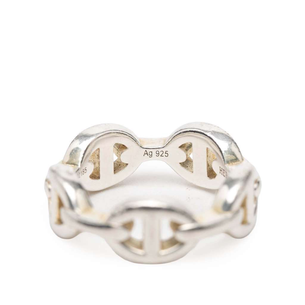 Hermès Sterling Silver Chaine d'Ancre Enchainee Ring - 4