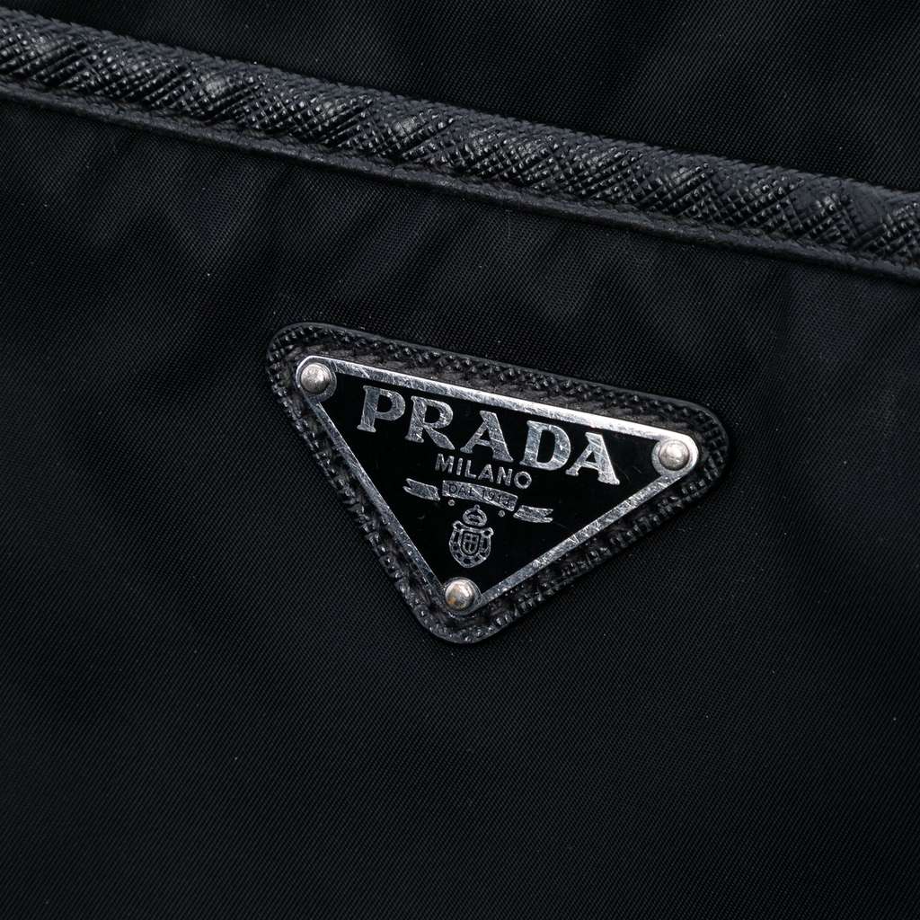 Prada Saffiano Trimmed Re Nylon Zip Top Crossbody - 5
