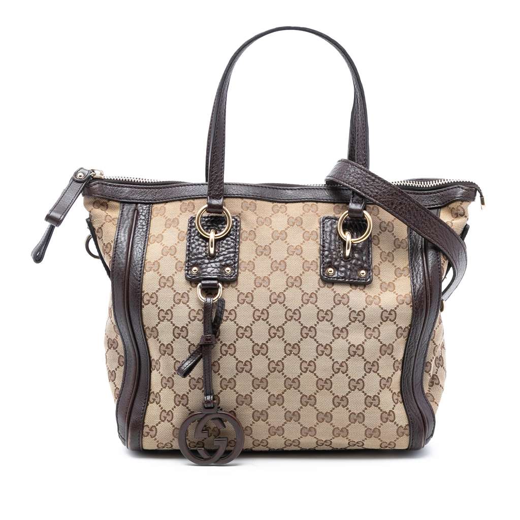 Gucci Medium GG Canvas Charm Satchel
