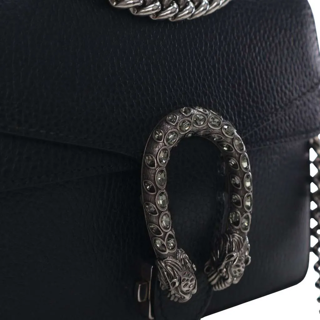 Gucci Small Leather Dionysus  Crossbody Black Leather Good - Box View