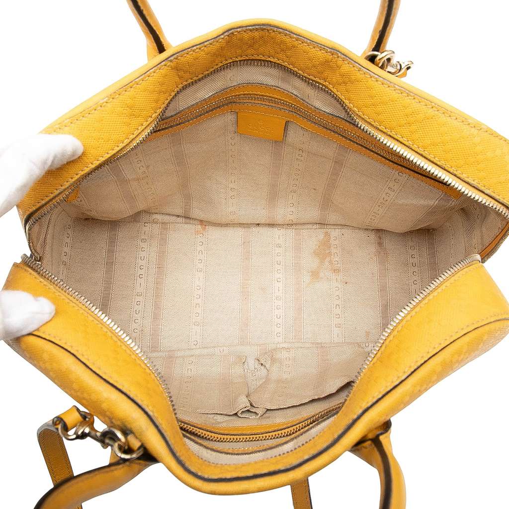 Gucci Diamante Bright Leather Satchel - 4