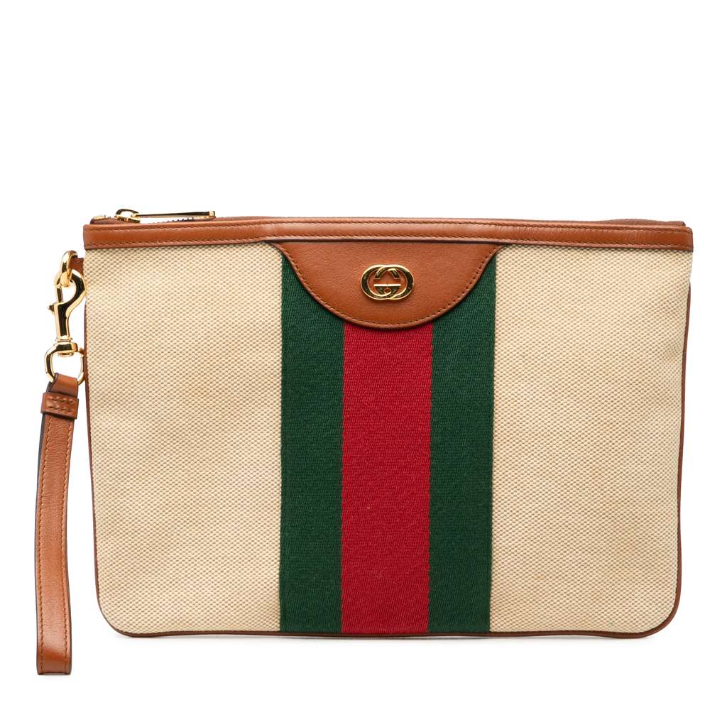 Gucci Canvas Interlocking G Web Clutch