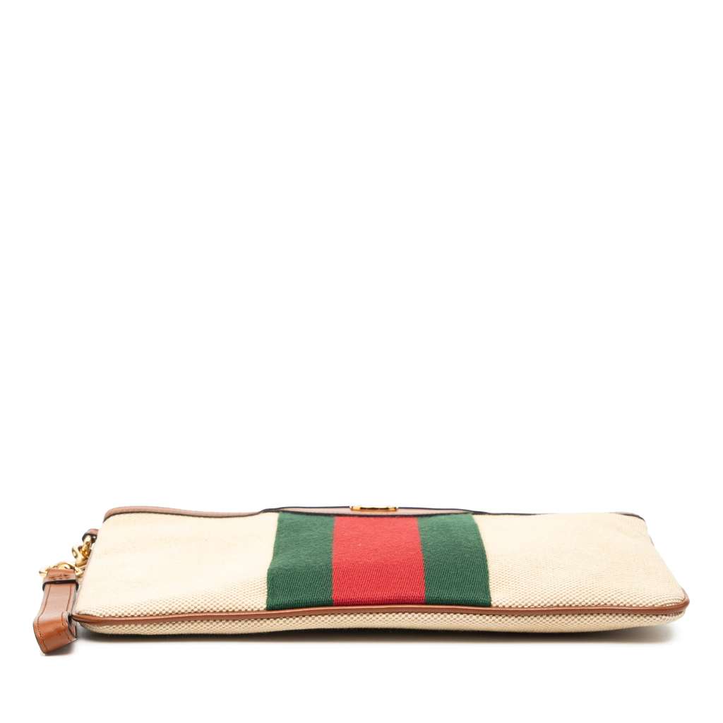 Gucci Canvas Interlocking G Web Clutch - 3