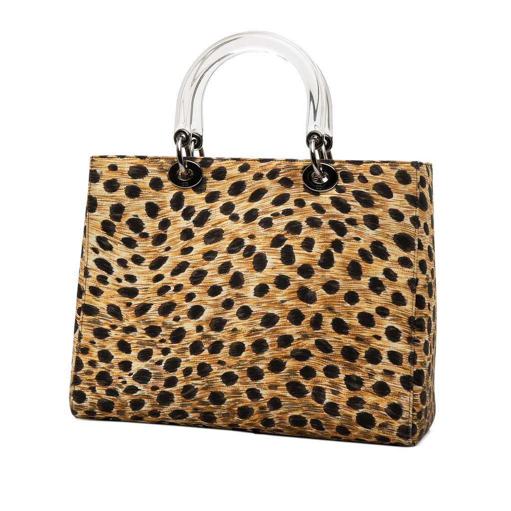 Dior Large Canvas Leopard Print Lady Dior - 2