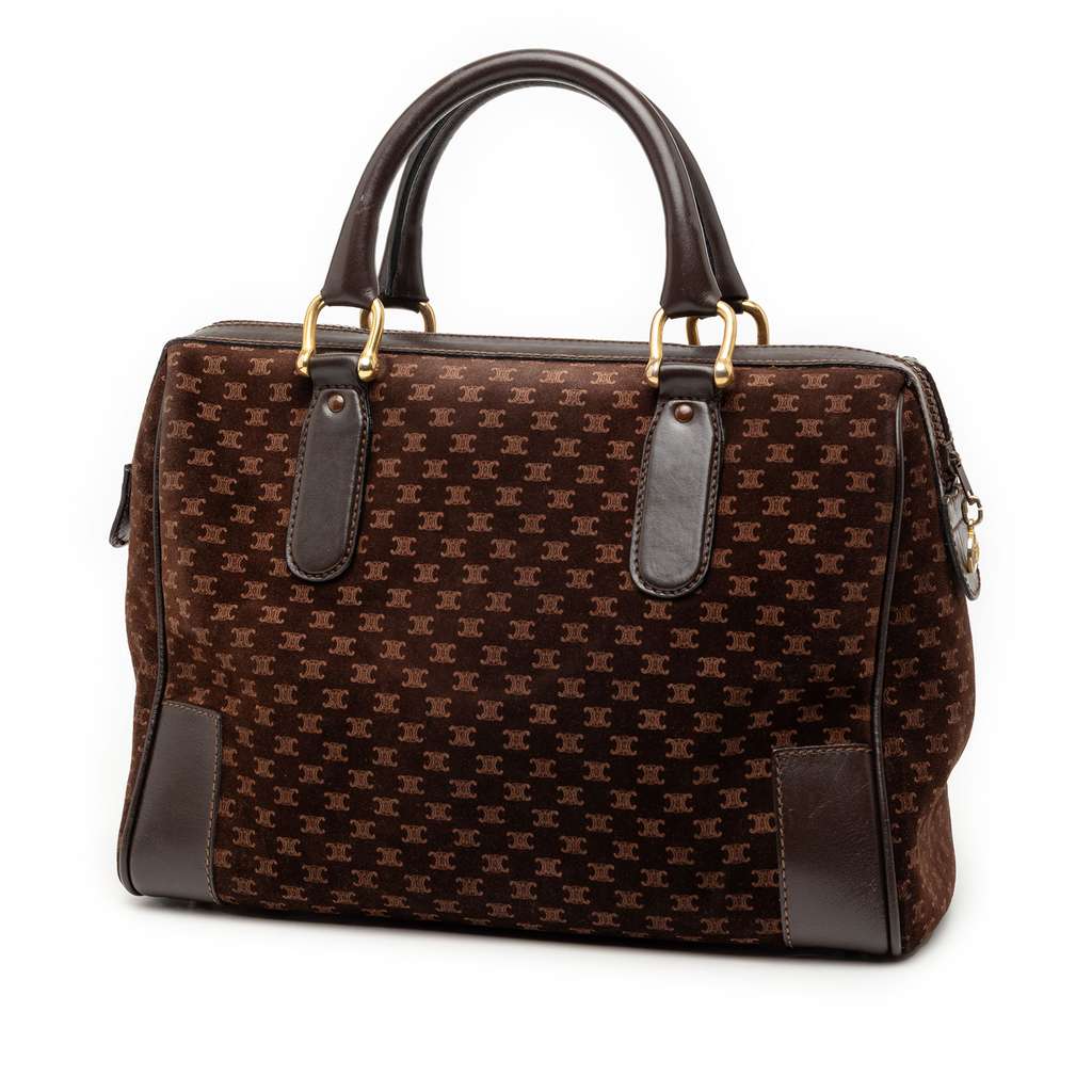 Celine Macadam Suede Boston Bag - 2