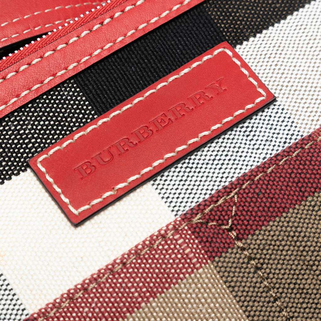 Burberry Medium Mega Check Canvas Ashby Bucket Bag - 5