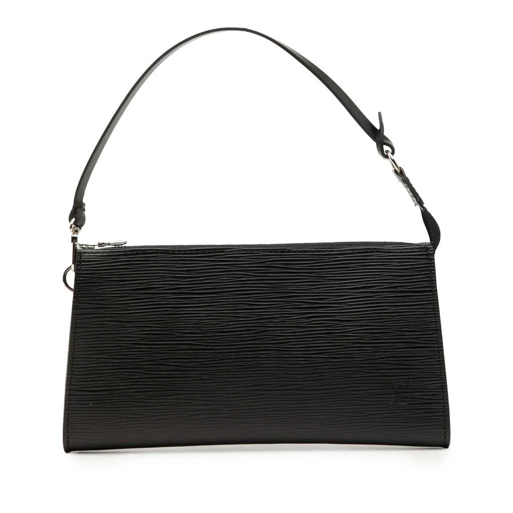Louis Vuitton Epi Pochette Accessoires Black Leather Good - Front View