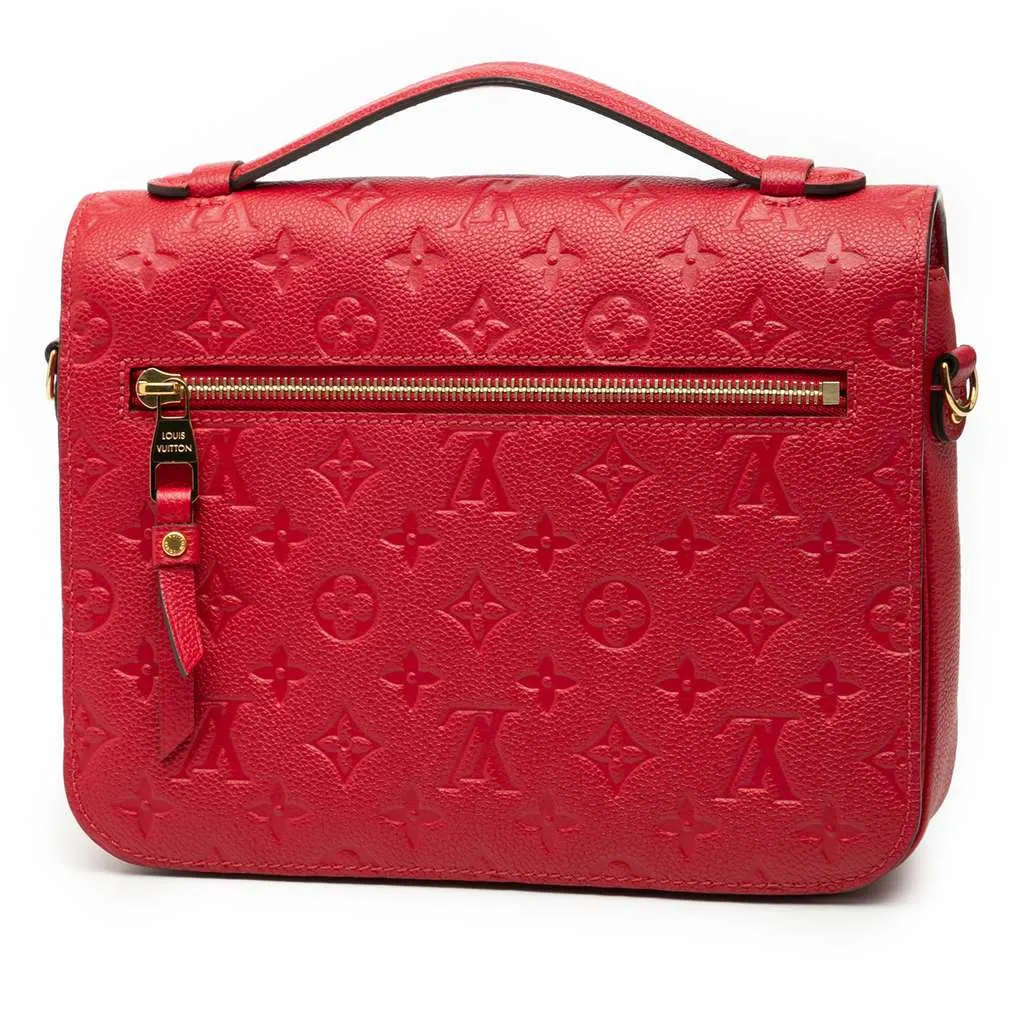Louis Vuitton Monogram Empreinte Pochette Metis Red Leather Good - Back View