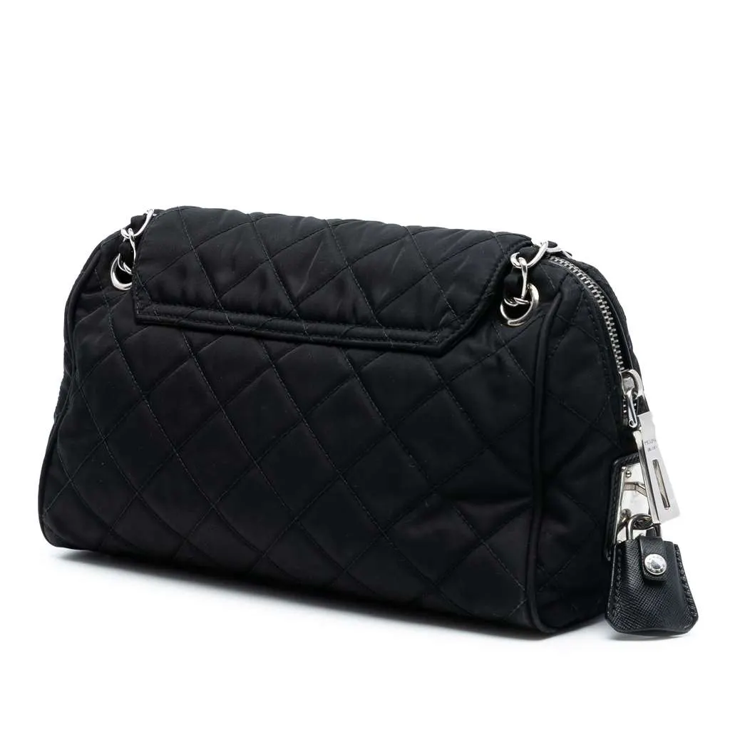 Prada Impuntu Tessuto Chain Crossbody Black Good - Back View