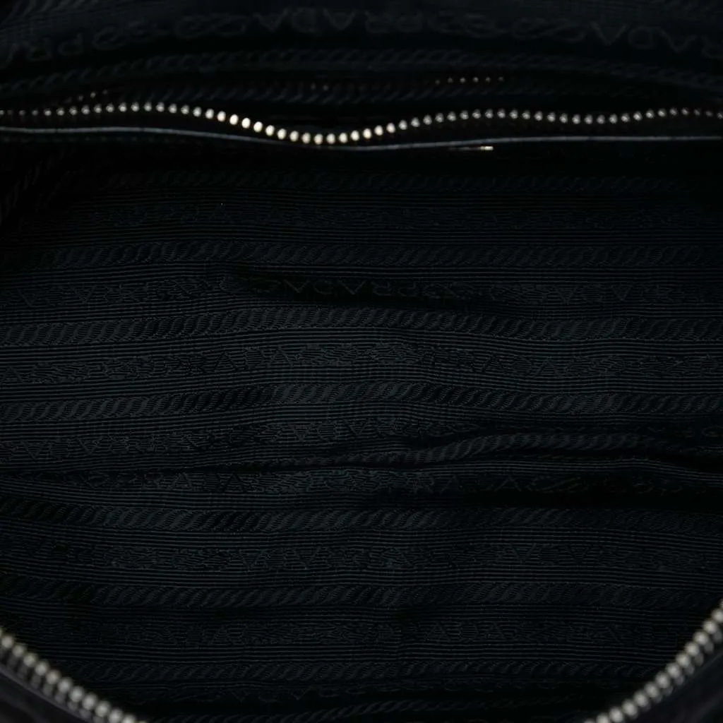 Prada Impuntu Tessuto Chain Crossbody Black Good - Model View