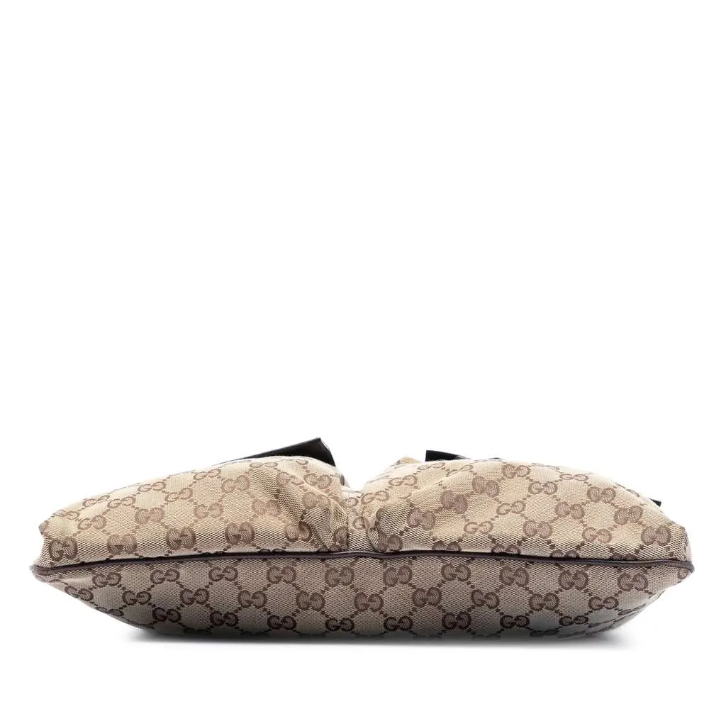 Gucci GG Canvas Web Double Pocket Crossbody Brown Canvas Very good - Inside View