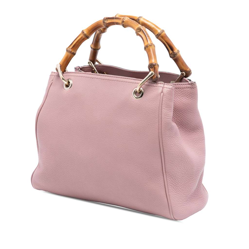 Gucci Small Calfskin Bamboo Shopper Satchel - 2