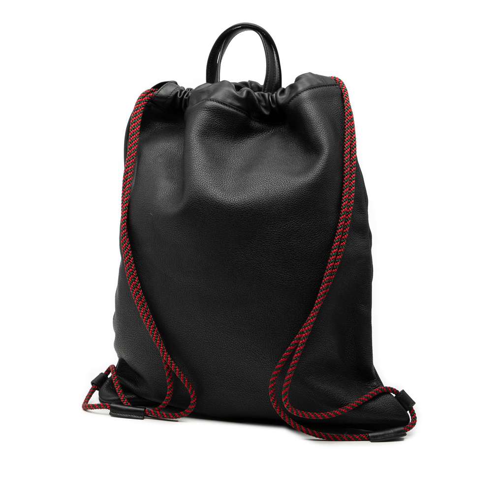 Gucci Leather Logo Drawstring Backpack - 2
