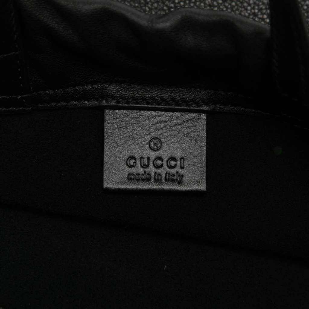 Gucci Leather Logo Drawstring Backpack - 5