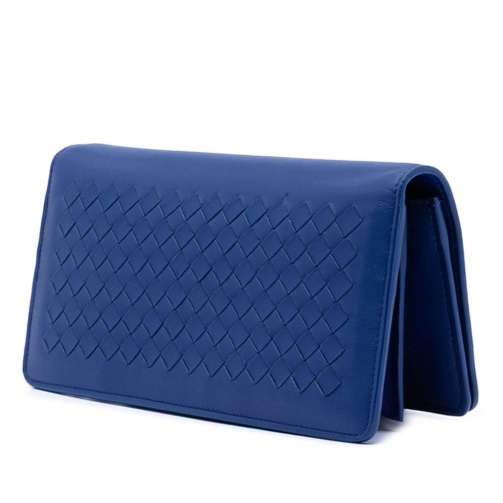 Bottega Veneta Nappa Intercciato Flap Wallet on Chain - 2