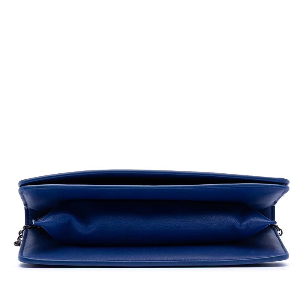 Bottega Veneta Nappa Intercciato Flap Wallet on Chain - 3