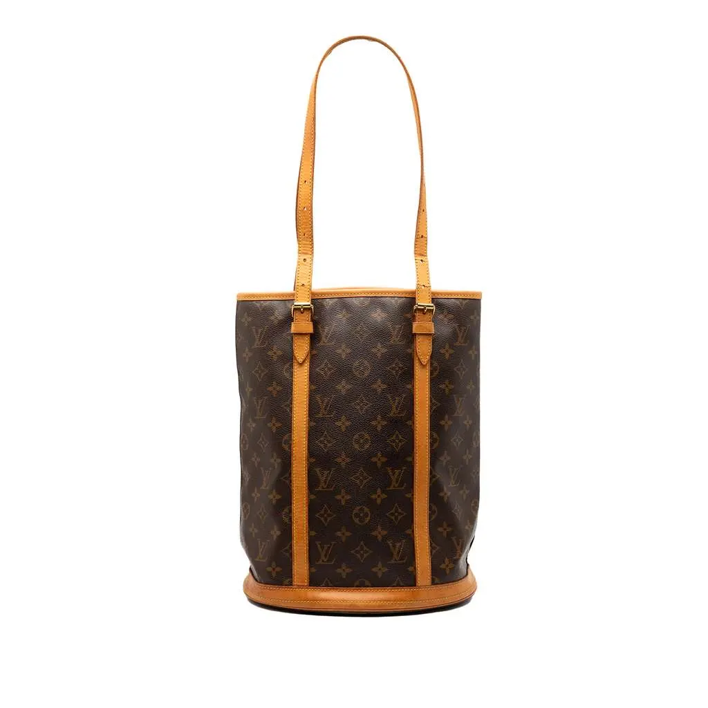 Louis Vuitton Monogram Bucket GM Brown Good - Front View