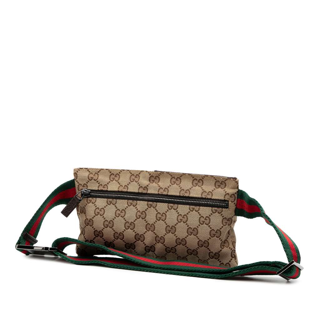 Gucci GG Canvas Web Double Pocket Belt Bag - 2