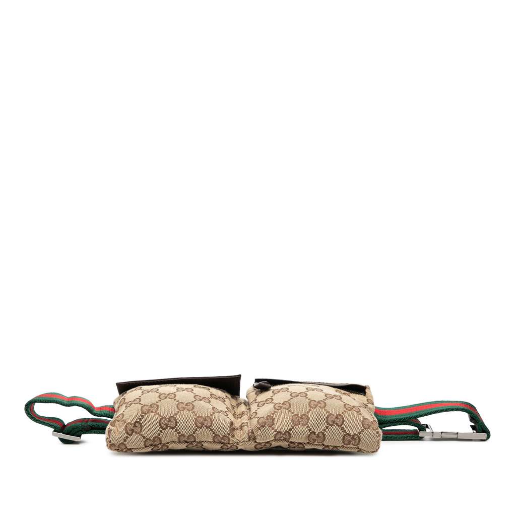 Gucci GG Canvas Web Double Pocket Belt Bag - 3