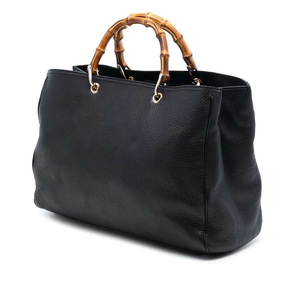 Gucci Large Calfskin Bamboo Shopper Satchel - 2