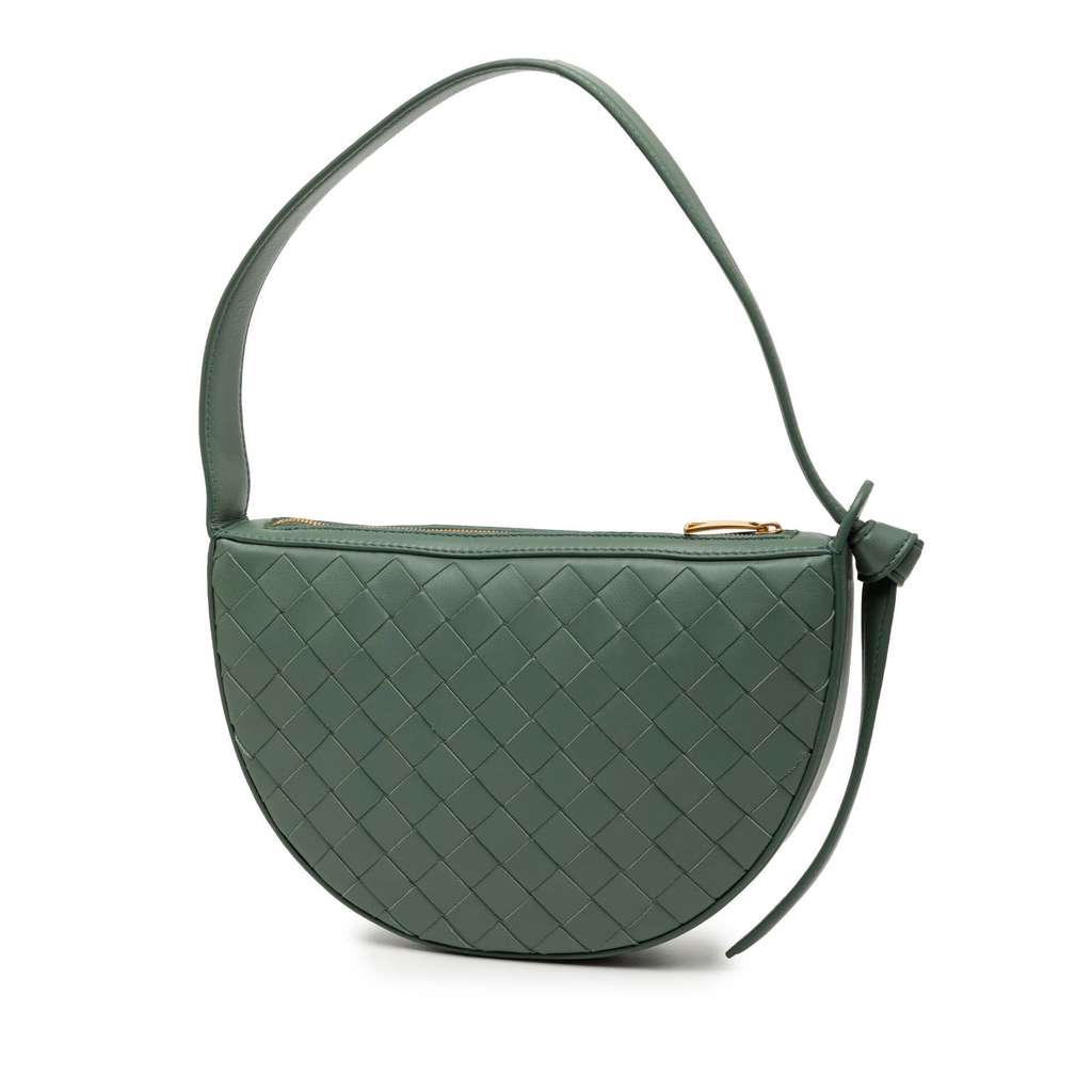 Bottega Veneta Mini Leather Intrecciato Sunrise Hobo - 2