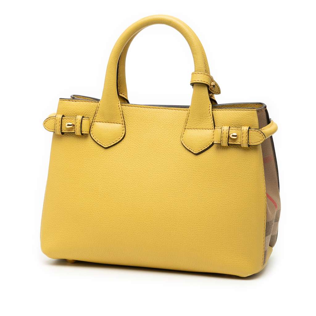 Burberry Small Leather and House Check Banner Satchel - 2