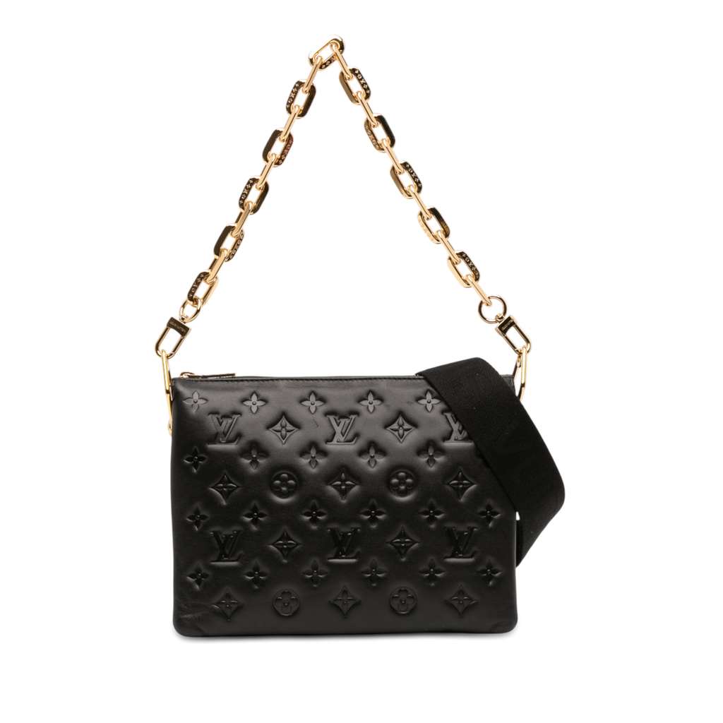 Louis Vuitton Monogram Embossed Puffy Lambskin Coussin PM