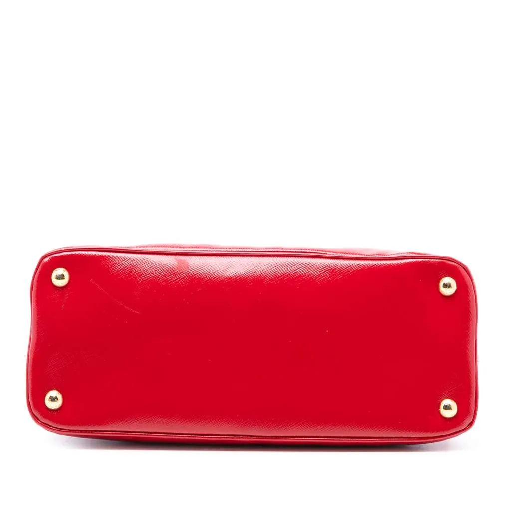 Prada Medium Saffiano Vernice Promenade Satchel Red Leather Very good - Inside View