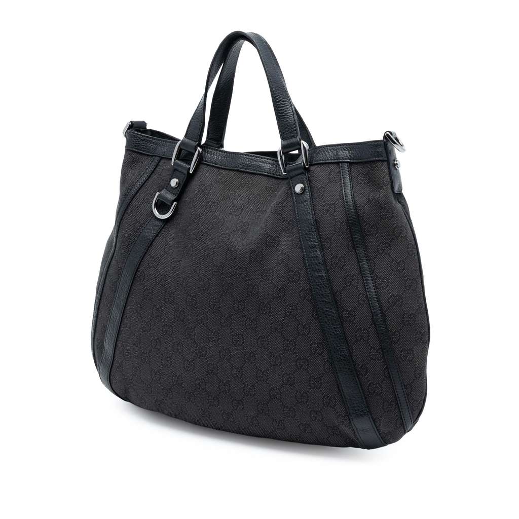 Gucci GG Denim Abbey D Ring Convertible Tote - 2