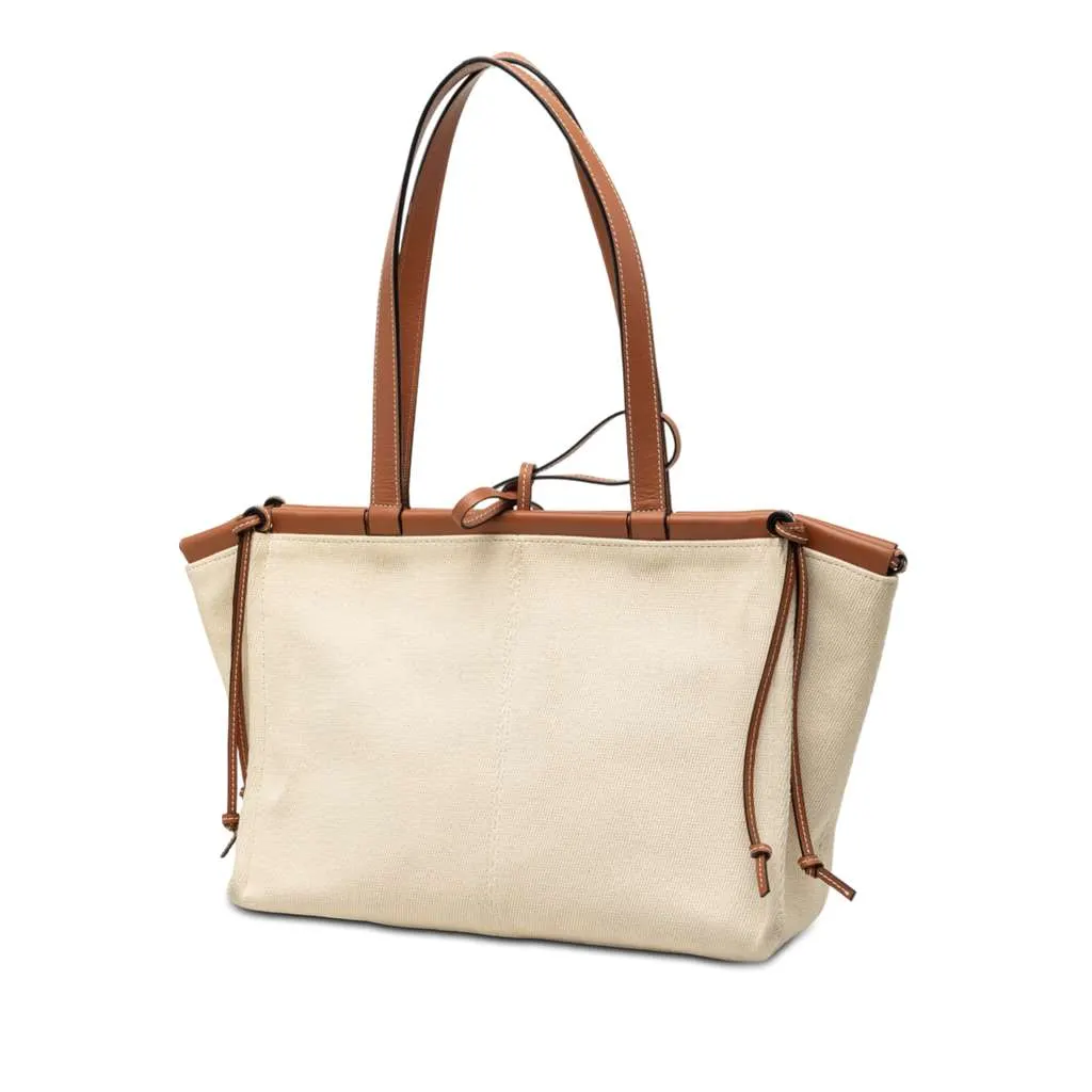 Loewe Small Canvas Cushion Tote Brown Canvas Very good - Back View