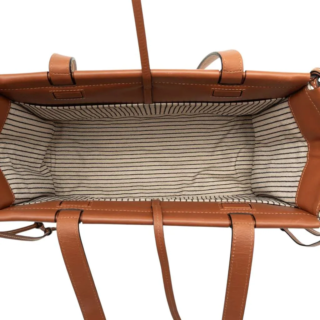 Loewe Small Canvas Cushion Tote Brown Canvas Very good - Model View