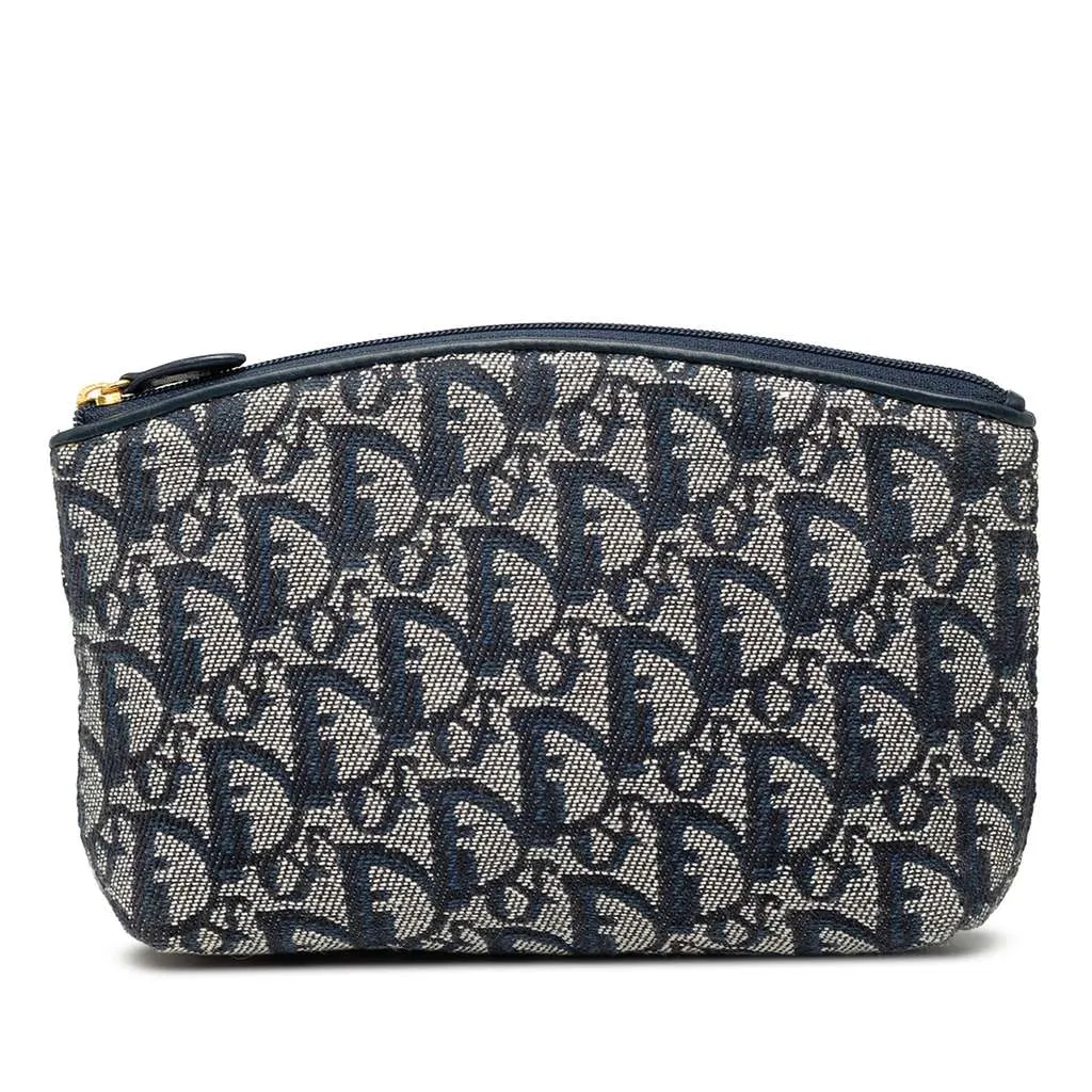 Dior Diorissimo Trotter Canvas Cosmetic Pouch Blue Canvas Very good - Front View
