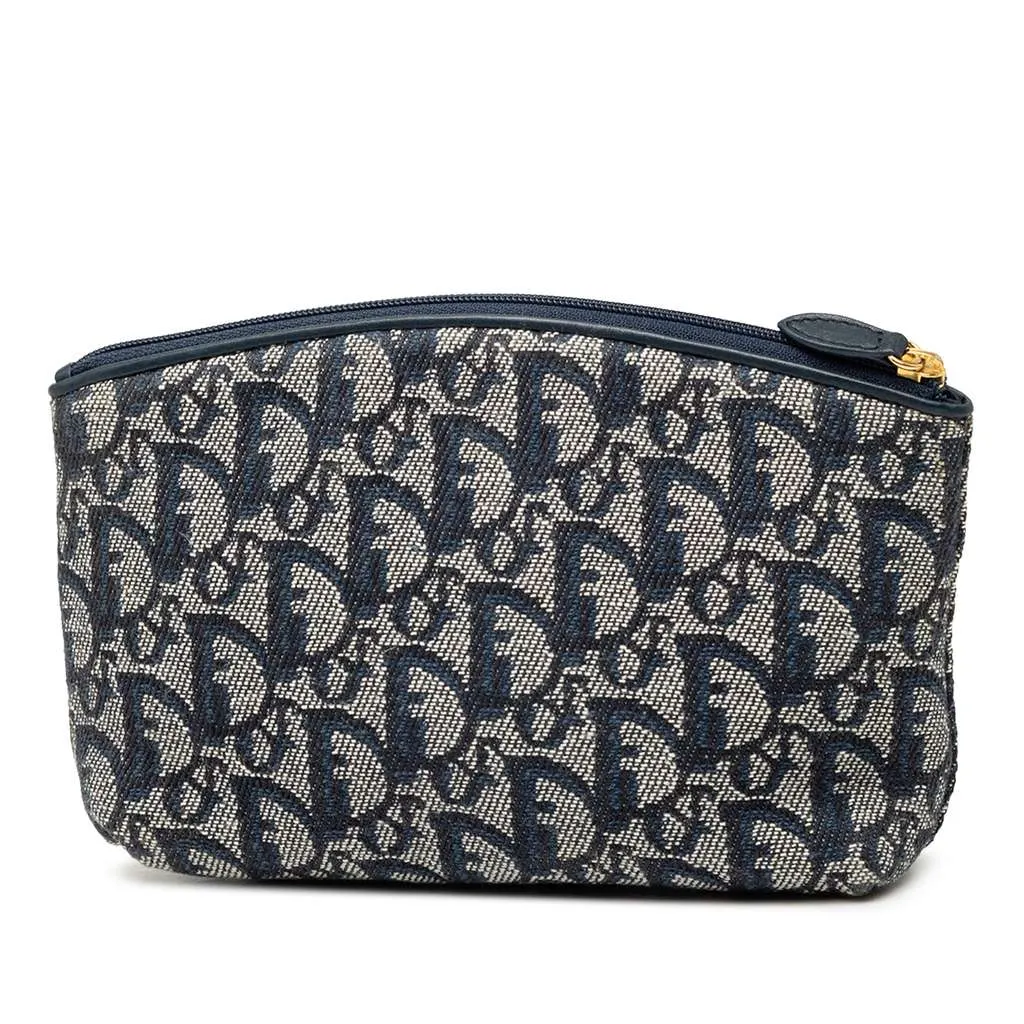Dior Diorissimo Trotter Canvas Cosmetic Pouch Blue Canvas Very good - Back View