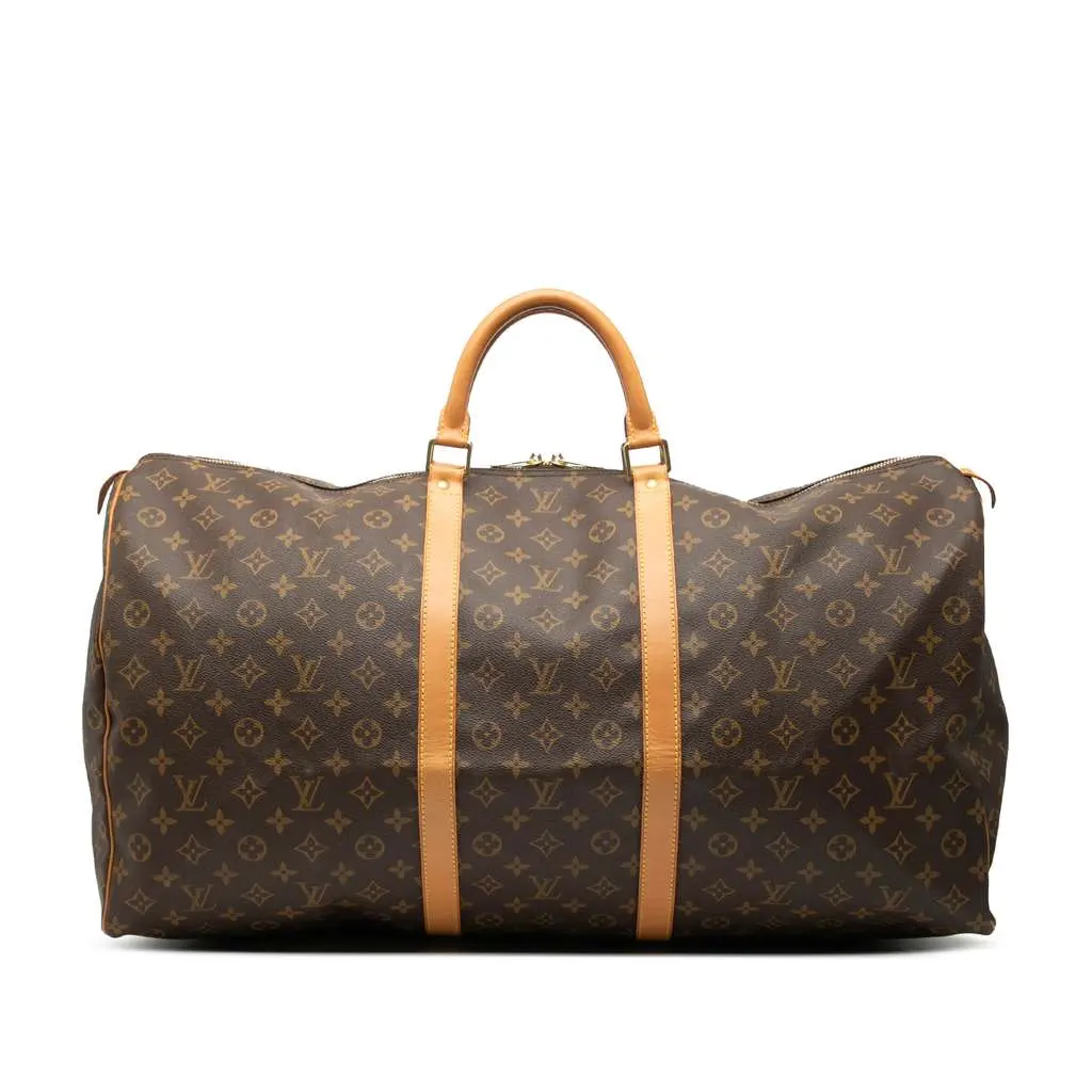 Louis Vuitton Monogram Keepall 60 Brown Good - Front View