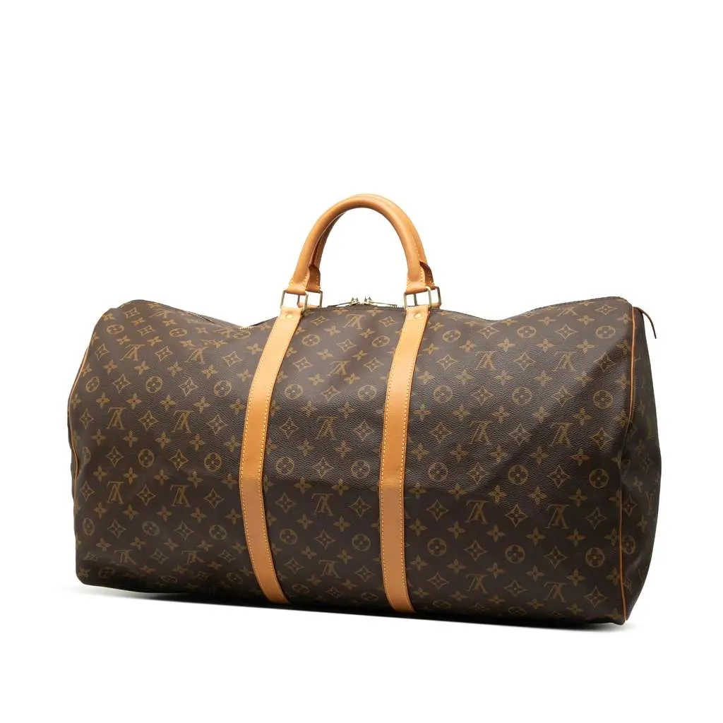 Louis Vuitton Monogram Keepall 60 Brown Good - Back View